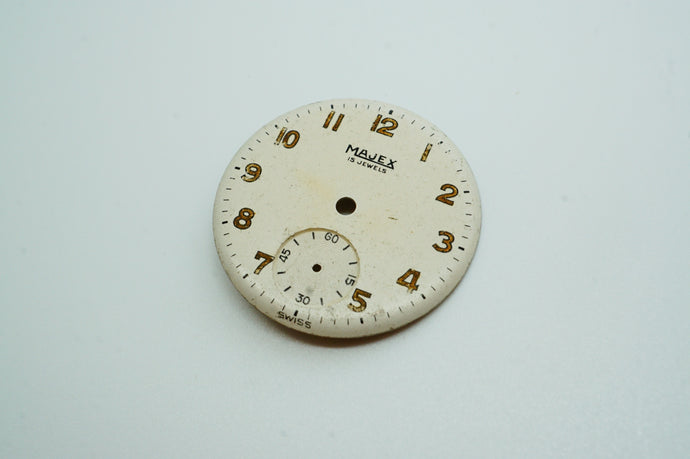 Majex 15 Jewels Dial - Used - Minerva F9 Calibre-Welwyn Watch Parts