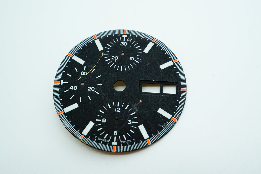 Porsche Design Chronograph Dial - NOS Damaged - Prototype-Welwyn Watch Parts