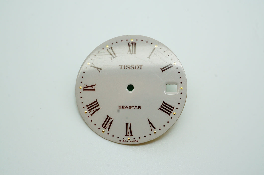 Tissot Seastar White Enamel Dial Roman Numerals - Used - 28mm-Welwyn Watch Parts