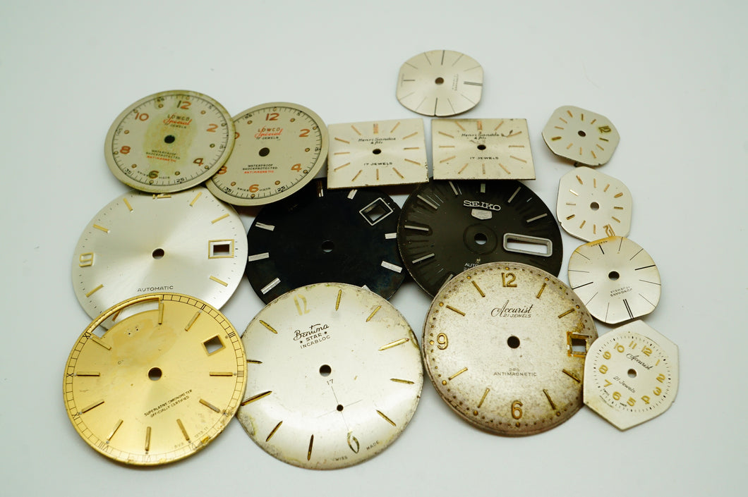 Job Lot Mixed Dials - Ladies & Gents - New & Used-Welwyn Watch Parts