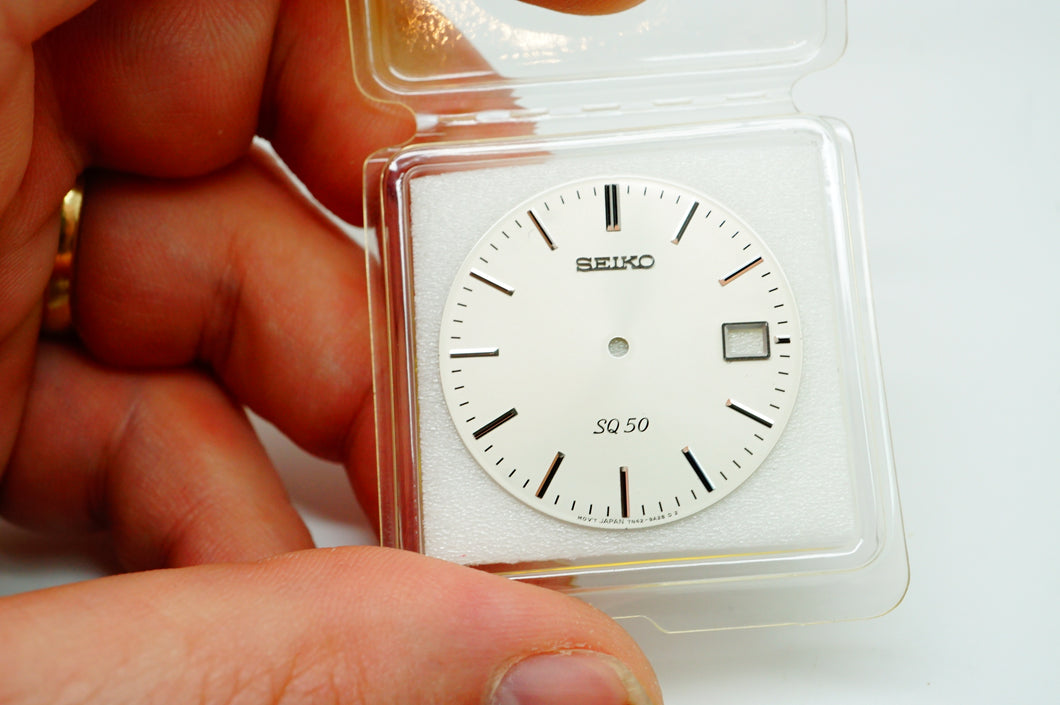Seiko Quartz Gents Dial - SQ50 Silver - Model # 7N42-9A28-Welwyn Watch Parts