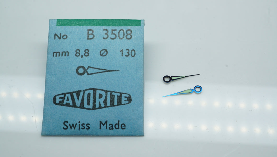 Favorite Swiss Watch Hands - NOS - Ref 3508 ( 8.8x1.30 )- Sword Lume Fil-Welwyn Watch Parts