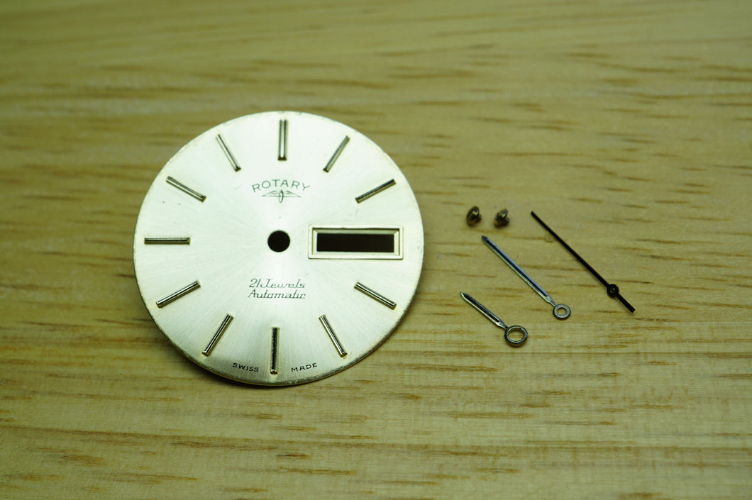 Rotary Day/Date Vintage Dial & Hand Set - AS Calibre 2066-Welwyn Watch Parts