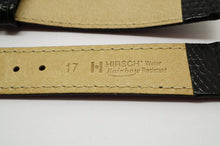 Hirsh Rainbow Black Leather Strap - Lizard Grain w gold Plated Buckle 17mm-Welwyn Watch Parts