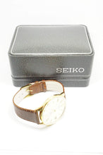 Seiko Slimdate - 30 Jewel - Cal 840 Automatic - Gold Plated - Lizard Strap-Welwyn Watch Parts