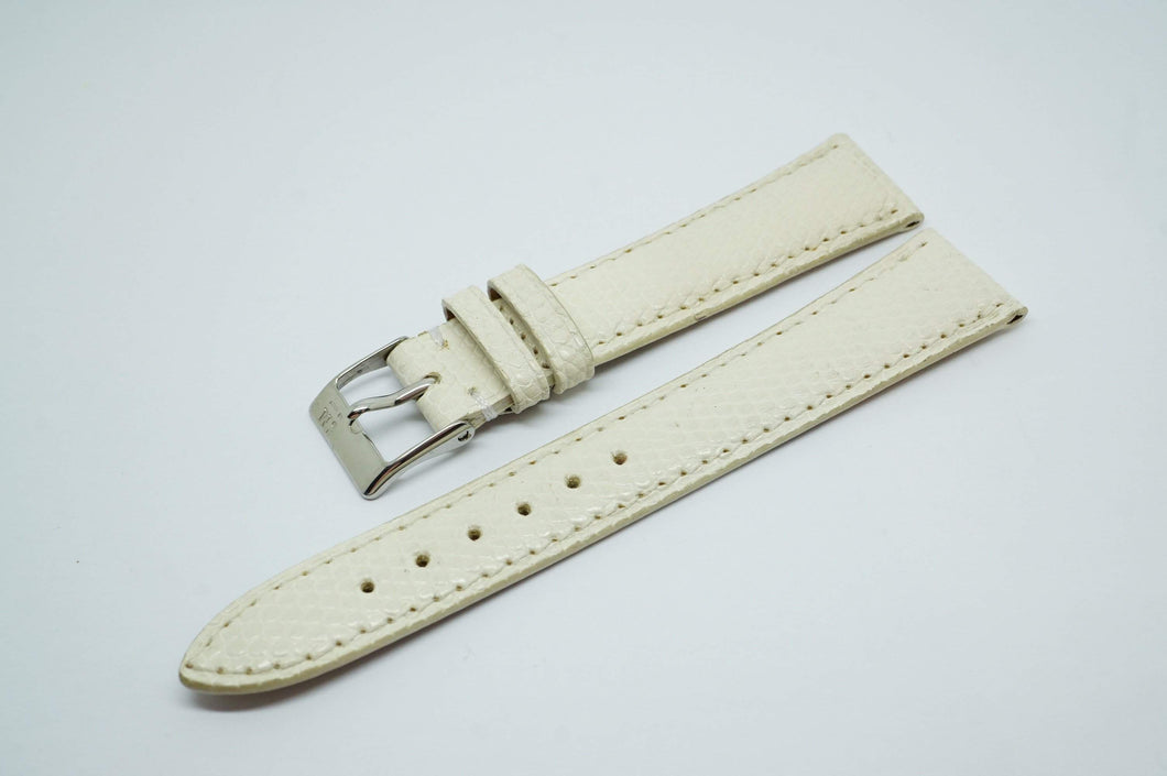 Morellato Italian Leather Strap - White Lizard - 17mm-Welwyn Watch Parts