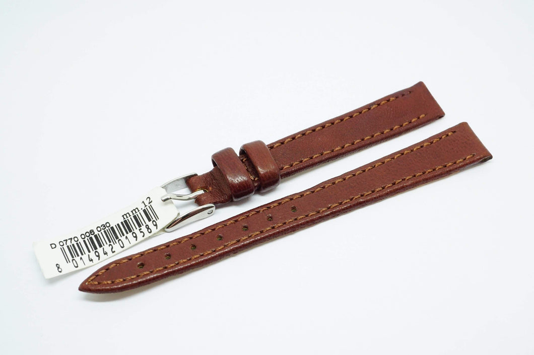 Morellato Italian Leather Strap - Brown Calf - 12mm-Welwyn Watch Parts