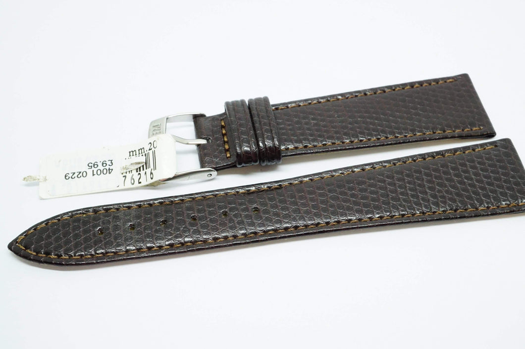 Morellato Italian Leather Strap - Dark Brown Lizard Grain - 20mm-Welwyn Watch Parts