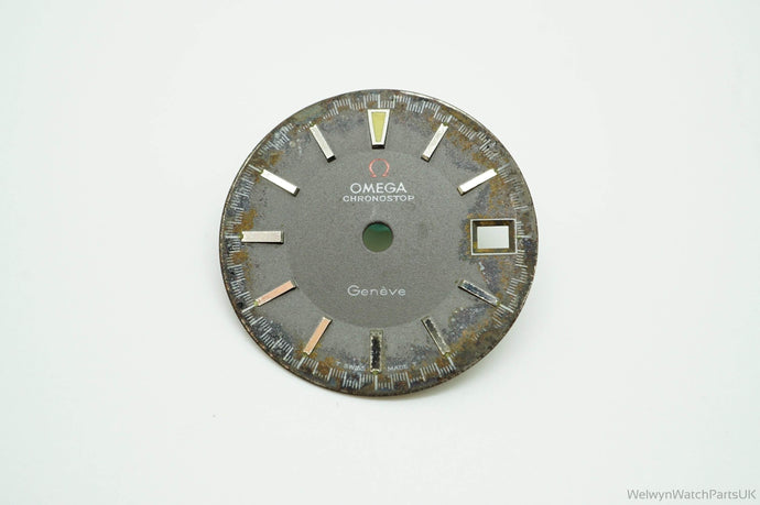 Omega Chronostop Dial - Calibre 920 - Water Damaged-Welwyn Watch Parts