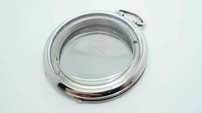 Movado Pocket Watch Case - Grisite Swiss - Stainless Steel-Welwyn Watch Parts