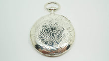 Omega Solid Silver Pocket Watch Case - Garden Scene - Stunning !-Welwyn Watch Parts