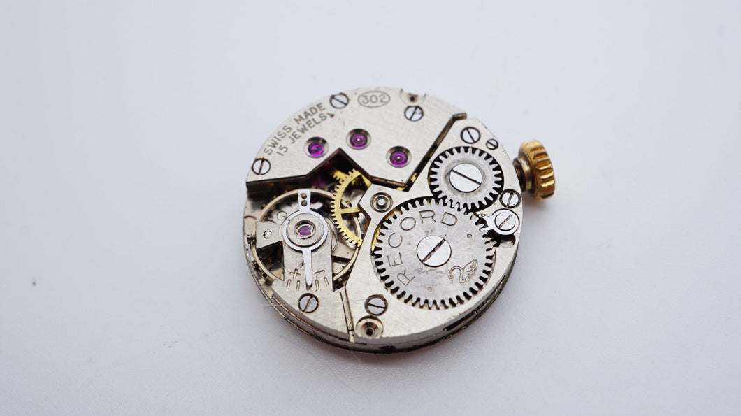 Record - Calibre 302 Movement - Used/Runs-Welwyn Watch Parts