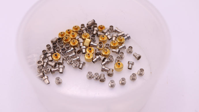 Mixed Lot of Tiny Watch Crowns & Tubes - 2.95mm-Welwyn Watch Parts