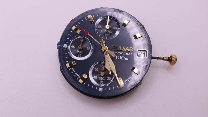 Pulsar V657B - Movement & Dial - Working / Untested-Welwyn Watch Parts